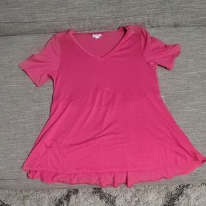 LuLaRoe Pink Relaxed Short Sleeve Tee